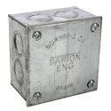 RS PRO Galvanised Steel Adaptable Box 75mm x 75mm x 75mm with 8 Knockouts 563-898