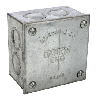 RS PRO Galvanised Steel Adaptable Box 75mm x 75mm x 75mm with 8 Knockouts 563-898