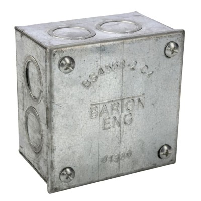 RS PRO Galvanised Steel Adaptable Box 75mm x 75mm x 75mm with 8 Knockouts 563-898