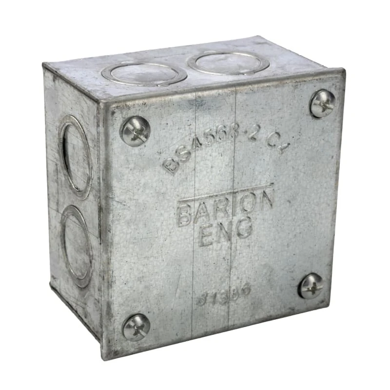 RS PRO Galvanised Steel Adaptable Box 75mm x 75mm x 75mm with 8 Knockouts 563-898