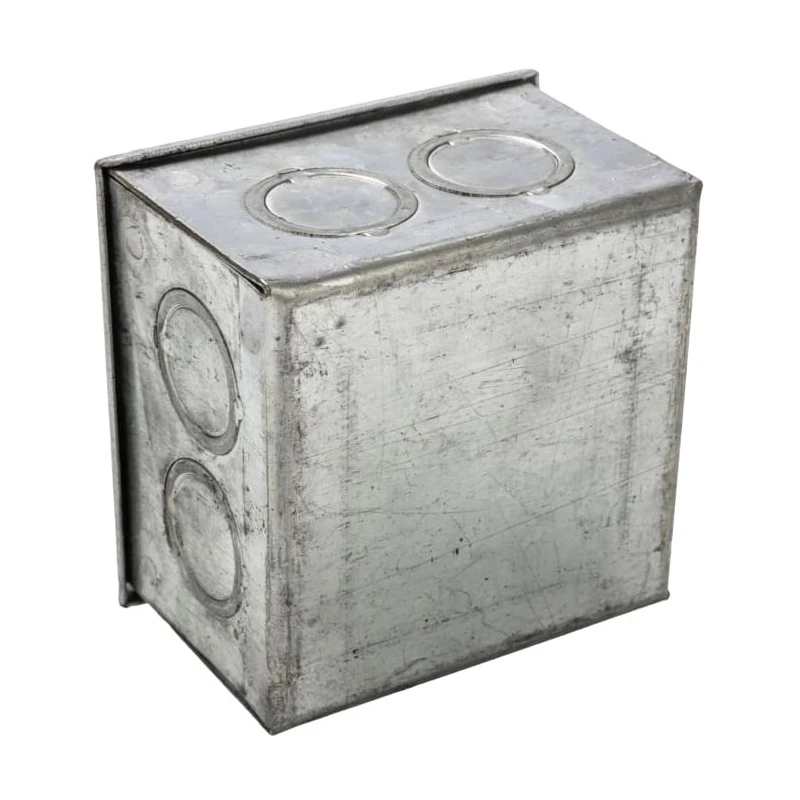 RS PRO Galvanised Steel Adaptable Box 75mm x 75mm x 75mm with 8 Knockouts 563-898