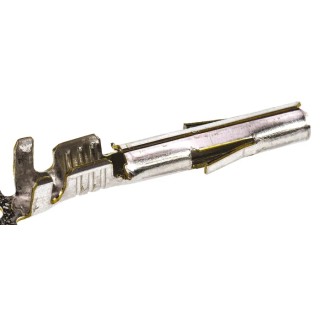 Molex 42024 Series Female Crimp Terminal for MLX Connector Housing, 20 AWG Min Crimp, 14 AWG Max, Brass Contact 02-08-1001