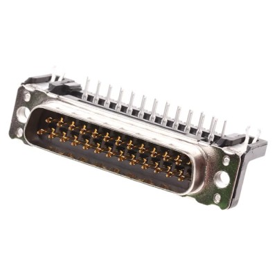 HARTING D-Sub 25 Way Right Angle 2.76 mm Pitch Through Hole Connector with Board Lock Male 09653627811