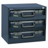 Raaco 3 Cell Blue Polypropylene Steel Polycarbonate Compartment Box 403 mm x 451 mm x 330 mm 136389