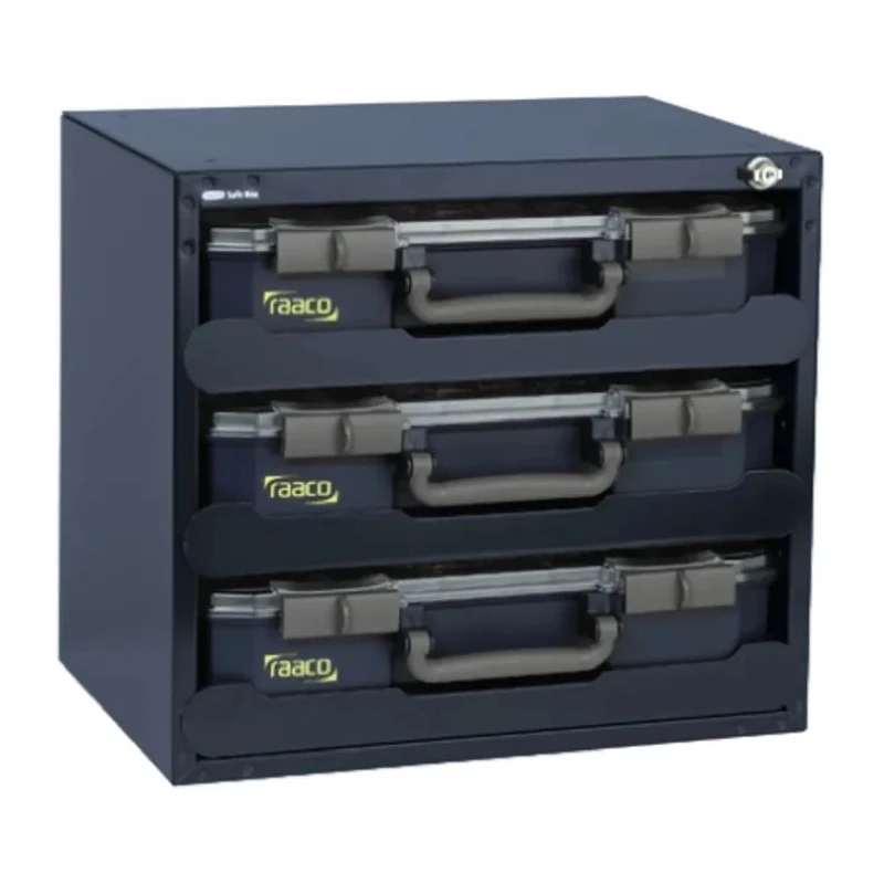 Raaco 3 Cell Blue Polypropylene Steel Polycarbonate Compartment Box 403 mm x 451 mm x 330 mm 136389