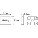 AKER 16 MHz Crystal ±10 ppm Surface Mount 4-Pin Ceramic Case 3.2 mm x 2.5 mm x 0.75 mm C3E-16.000-12-1010-X