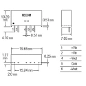 Recom Regulated Isolated Dual Output DC/DC Converter 15 V 33 mA 1 W Through Hole SIP-7 RY-0515D