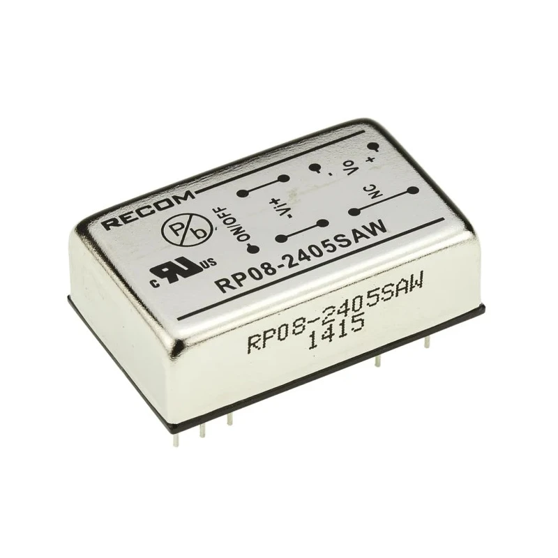 Recom DC/DC Converter RP08-AW Series 5V DC 1.6A 24V DC Input 8W Through Hole DIP Package RP08-AW