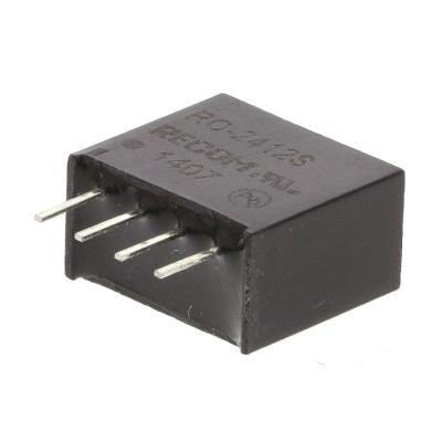 Recom DC/DC Converter 12V DC Output 83mA, 24V DC Input, 1W Power, Through Hole Mounting, 6-Pin RO-2412S