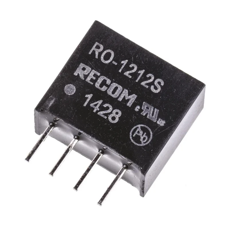 Recom RO Series DC/DC Converter 12V DC Output 83 mA 1 W Through Hole 6-Pin RO-1212S