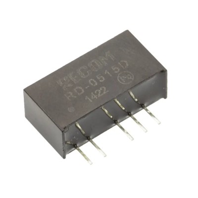Recom 2W Dual Output DC/DC Converter, 15V DC Output, 66mA, 5.5V DC Max Input, Through Hole Mount RD-0515D