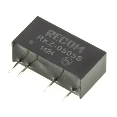 Recom DC/DC Converter 5V DC Output 400 mA 5V DC Input 4.5V Input 2W Through Hole RKZ-0505S