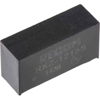 Recom DC/DC Converter 15V DC Output, 132mA, 12V DC Input, 2W Output Power, Through Hole Mount RKZ-1215S
