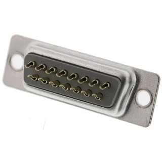ASSMANN WSW 15 Way Straight Panel Mount Metal Housing D-Sub Connector A-DF 15 LL/G