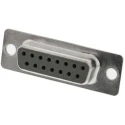 ASSMANN WSW 15 Way Straight Panel Mount Metal Housing D-Sub Connector A-DF 15 LL/G