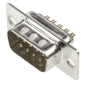 ASSMANN WSW 9 Way Straight Panel Mount D-Sub Connector Metal Housing Brass Contact Gold Plating 500V 3A A-DS 09 LL/G