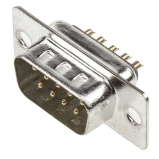 ASSMANN WSW 9 Way Straight Panel Mount D-Sub Connector Metal Housing Brass Contact Gold Plating 500V 3A A-DS 09 LL/G