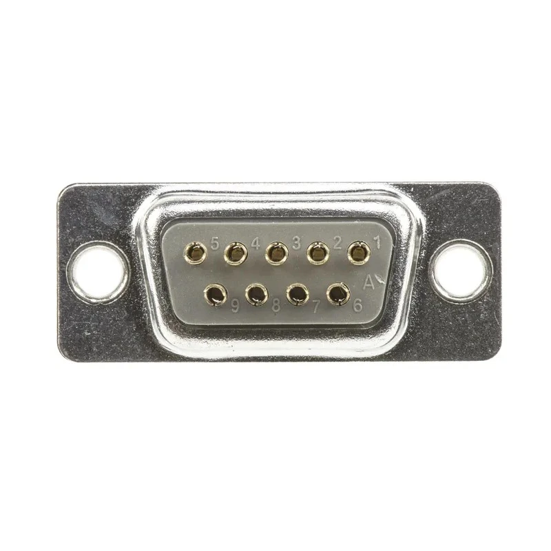 ASSMANN WSW 9 Way Straight Panel Mount D-Sub Connector Metal Housing Brass Contact Gold Plating 500V 3A A-DS 09 LL/G