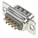 ASSMANN WSW 9 Way Straight Panel Mount D-Sub Connector Metal Housing Brass Contact Gold Plating 500V 3A A-DS 09 LL/G