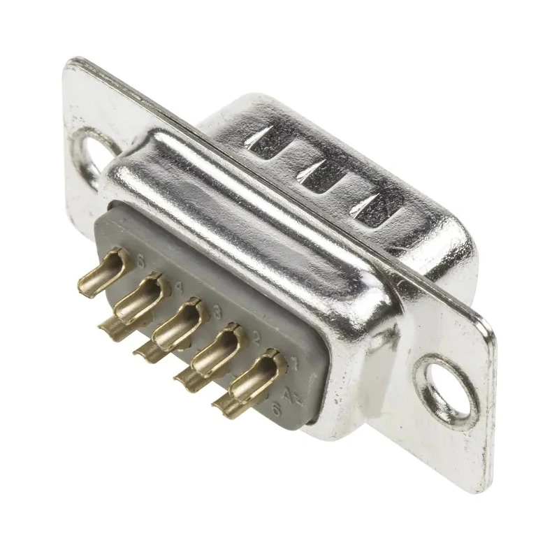 ASSMANN WSW 9 Way Straight Panel Mount D-Sub Connector Metal Housing Brass Contact Gold Plating 500V 3A A-DS 09 LL/G