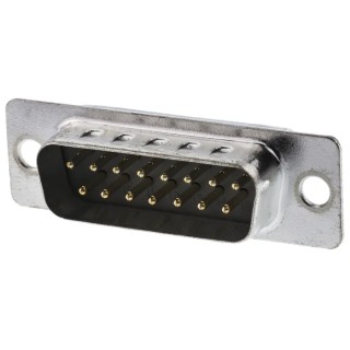 ASSMANN WSW 15 Way Straight Panel Mount D-Sub Connector 500V 3A Brass Gold Contacts A-DS 15 LL/G