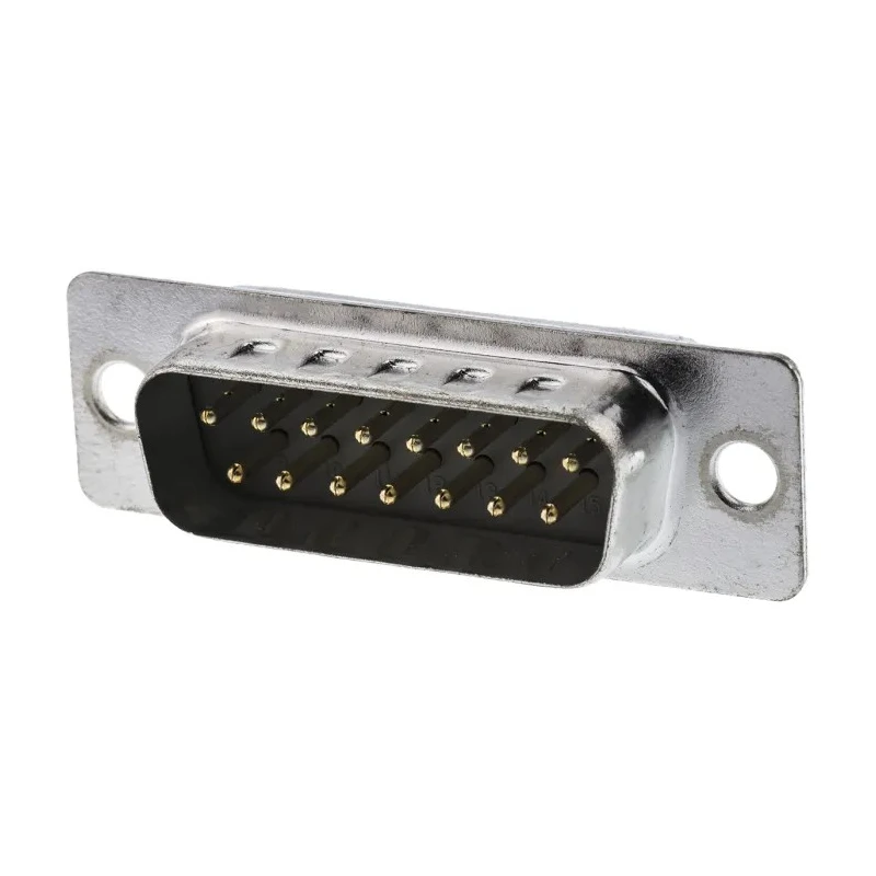ASSMANN WSW 15 Way Straight Panel Mount D-Sub Connector 500V 3A Brass Gold Contacts A-DS 15 LL/G