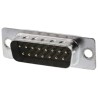 ASSMANN WSW 15 Way Straight Panel Mount D-Sub Connector 500V 3A Brass Gold Contacts A-DS 15 LL/G