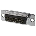 ASSMANN WSW 15 Way Straight Panel Mount D-Sub Connector 500V 3A Brass Gold Contacts A-DS 15 LL/G