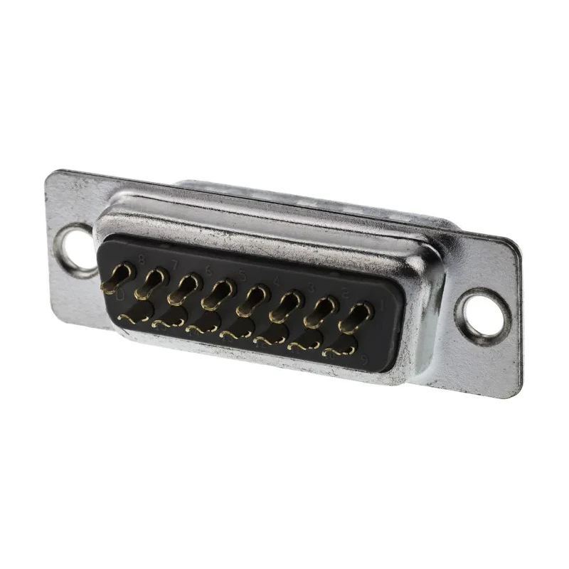 ASSMANN WSW 15 Way Straight Panel Mount D-Sub Connector 500V 3A Brass Gold Contacts A-DS 15 LL/G