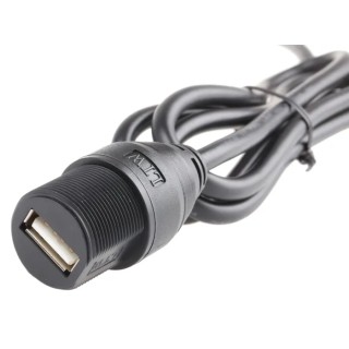 ASSMANN WSW USB Cable Female USB Type A to Female Unterminated 1 m Black PVC Jacket USB 2.0 A-KAB-USBA-FS-1M