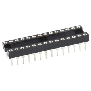 ASSMANN WSW 2.54 mm Pitch Vertical 28 Way Through Hole Turned Pin Open Frame DIL Socket 3A AR 28 HZL/7-TT