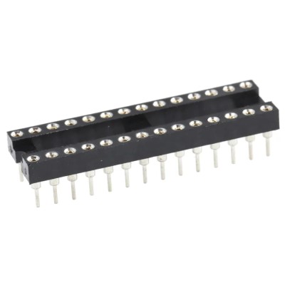ASSMANN WSW 2.54 mm Pitch Vertical 28 Way Through Hole Turned Pin Open Frame DIL Socket 3A AR 28 HZL/7-TT