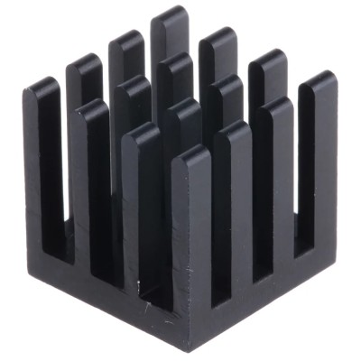 Fischer Elektronik Heatsink Universal Square Alu Black Anodised Aluminium 18.6K/W 14mm x 14mm x 14mm ICK PGA 6x6x14