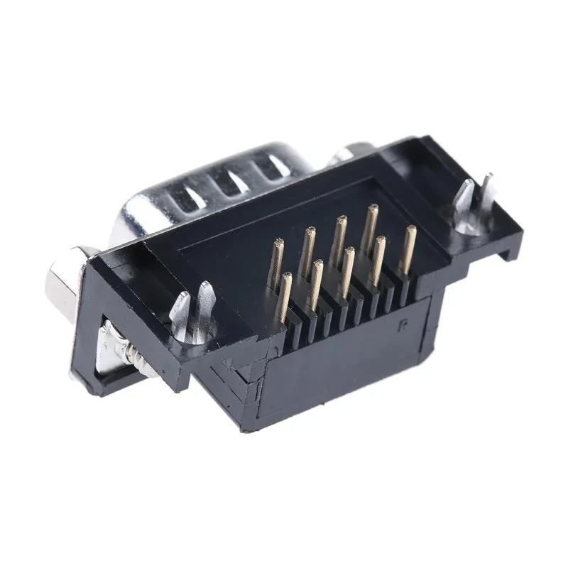 RS PRO 9 Way Right Angle 2.77 mm Pitch Through Hole D-Sub Connector Male with 4 to 40 UNC Screw Lock A-DS 09 A/KG-T2