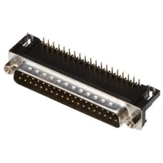 ASSMANN WSW 25 Way Right Angle 2.77 mm Pitch Through Hole D-Sub Connector with 4 to 40 UNC Screw Lock A-DS 25 A/KG-T2