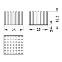 Fischer Elektronik Universal Square Aluminium Heatsink Black Anodised 5.2K/W 25 mm x 25 mm x 18.5 mm ICK S 25x25x18,5