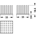 Fischer Elektronik Universal Square Aluminium Heatsink Black Anodised 5.2K/W 25 mm x 25 mm x 18.5 mm ICK S 25x25x18,5