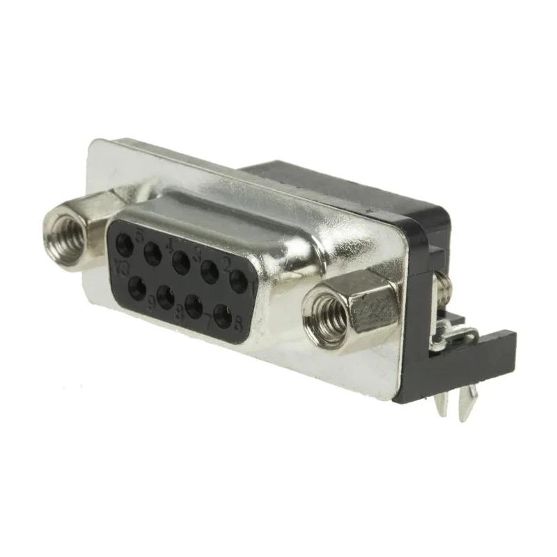 RS PRO D-Sub Right Angle 9 Way Through Hole Connector 2.77 mm Pitch 250V A-DF 09 A/KG-T2