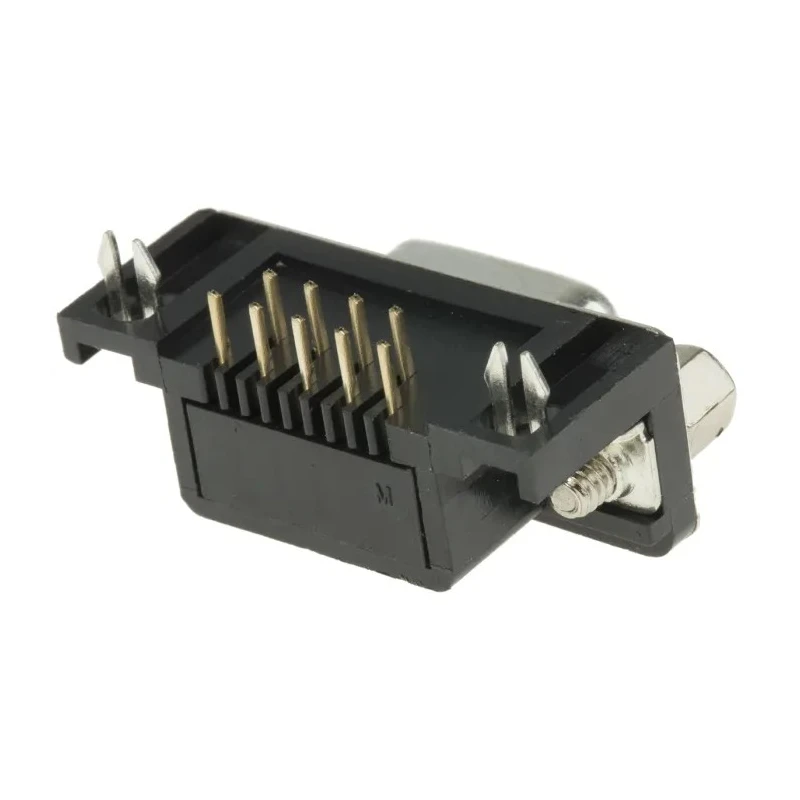 RS PRO D-Sub Right Angle 9 Way Through Hole Connector 2.77 mm Pitch 250V A-DF 09 A/KG-T2