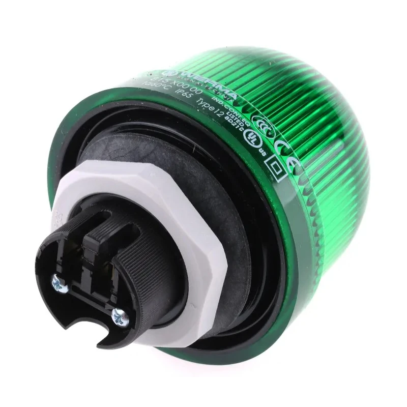 Werma EM 815 Series Green Beacon 230V AC/DC Steady Panel Incandescent Bulb IP65 IP65