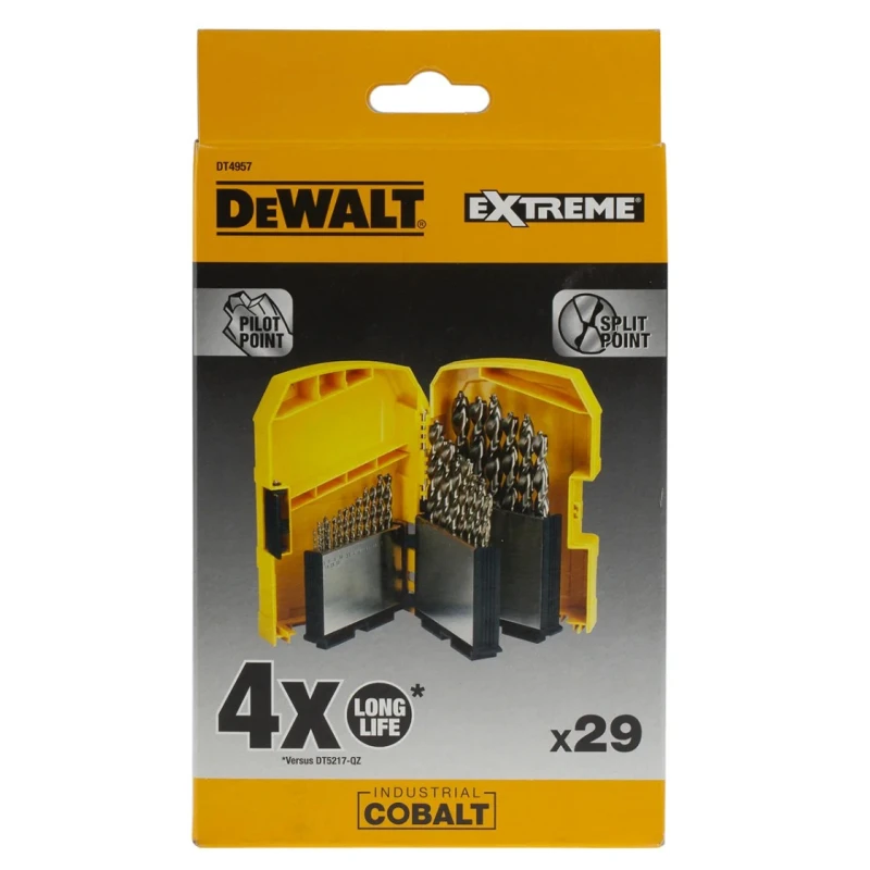 DeWALT 29-Piece Twist Drill Bit Set for Metal, 1 mm to 13 mm HSS-Co DT4957-QZ