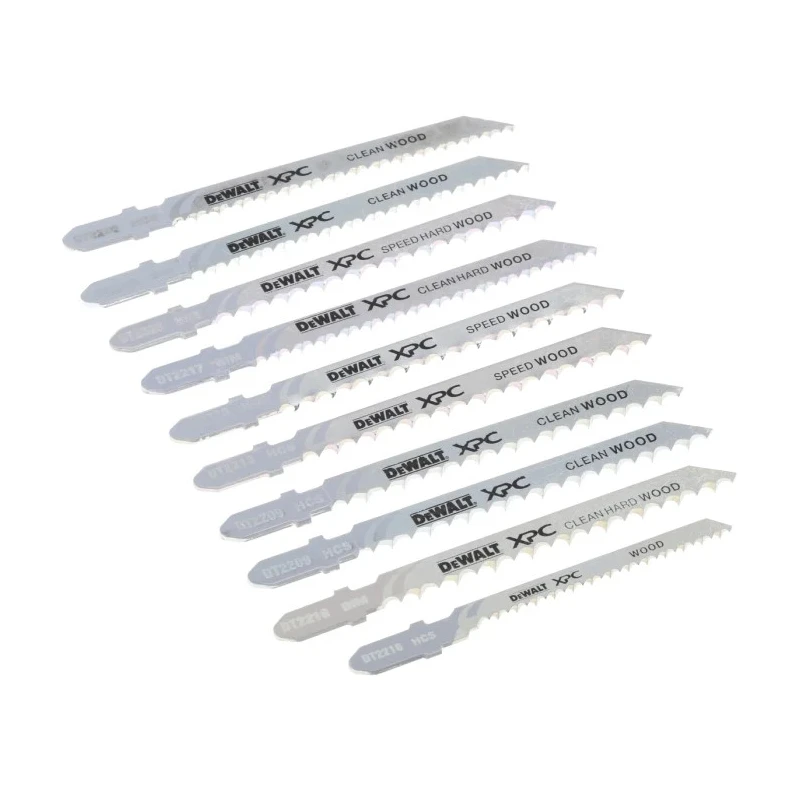 DeWALT Jigsaw Blade Set Steel 70 mm 10 Pieces Bi-Metal Wood Cutting DT2296R-GB
