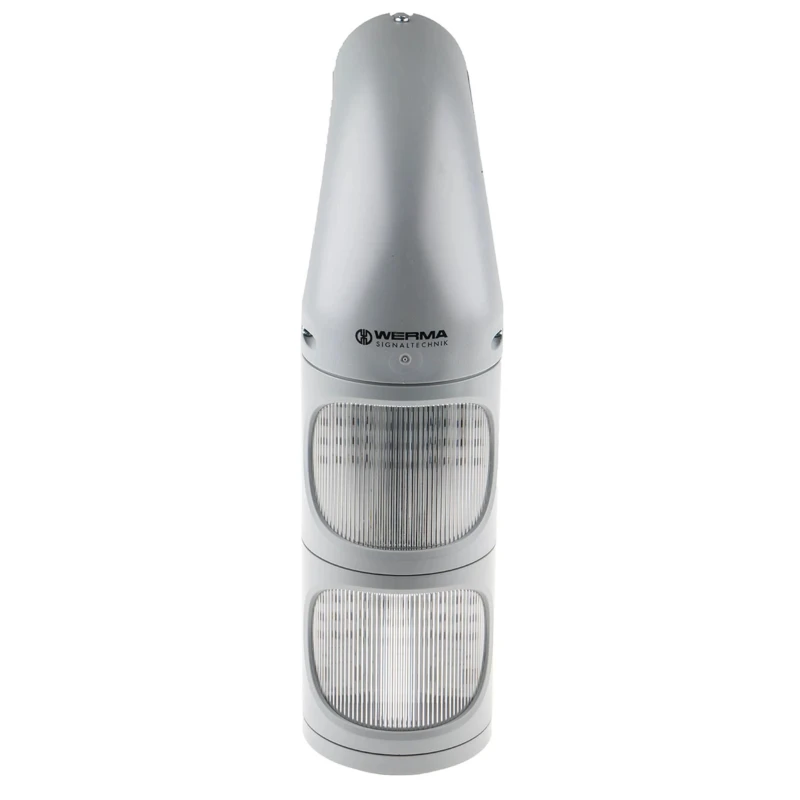 Werma Signal Tower 2 Lights Clear LED No Sounder Wall Tube Mount 230V ac 894.160.68