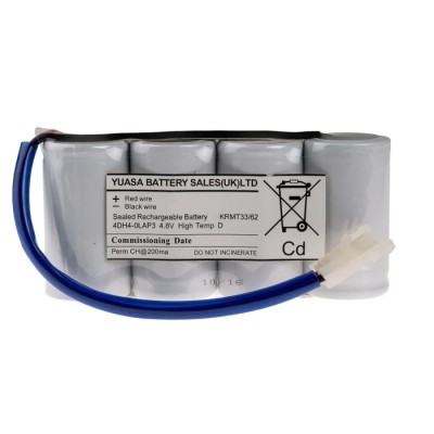 Yuasa 4.8 V NiCd Rechargeable Battery Pack 4500 mAh 4 Cells AMP Connector 4DH4-0LAP3