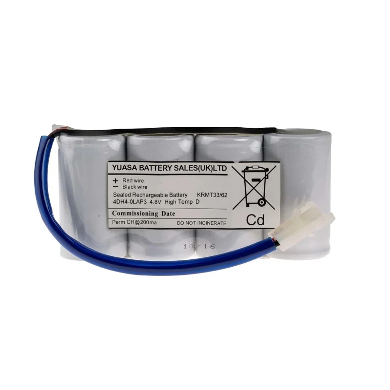 Yuasa 4.8 V NiCd Rechargeable Battery Pack 4500 mAh 4 Cells AMP Connector 4DH4-0LAP3