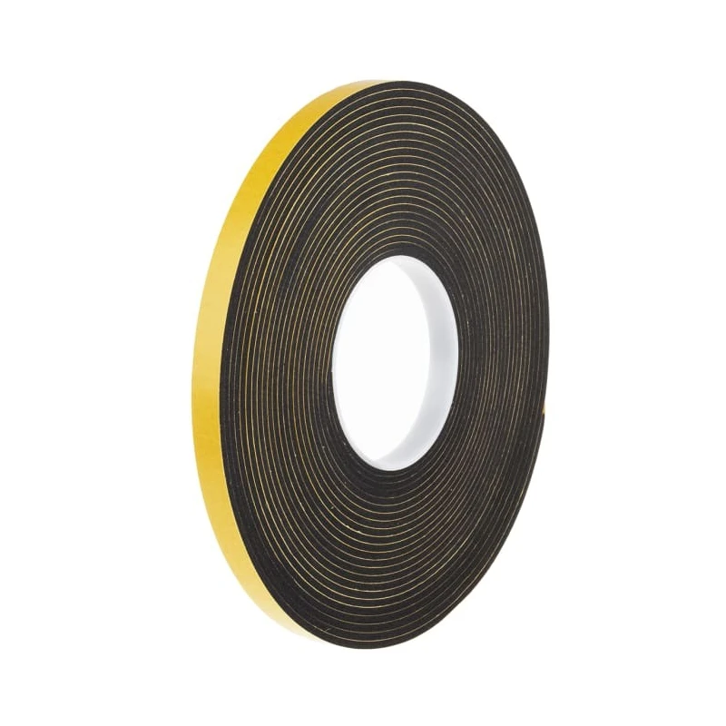 RS PRO Black EPDM Foam Tape, 12mm Width x 10m Length, 3mm Thickness, Single Sided Rubber Adhesive 567-963