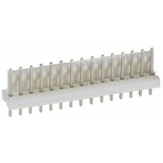 TE Connectivity MTA-100 Series Straight Through Hole Pin Header, 15 Contacts, 2.54 mm Pitch, 1 Row, Unshrouded 1-640454-5