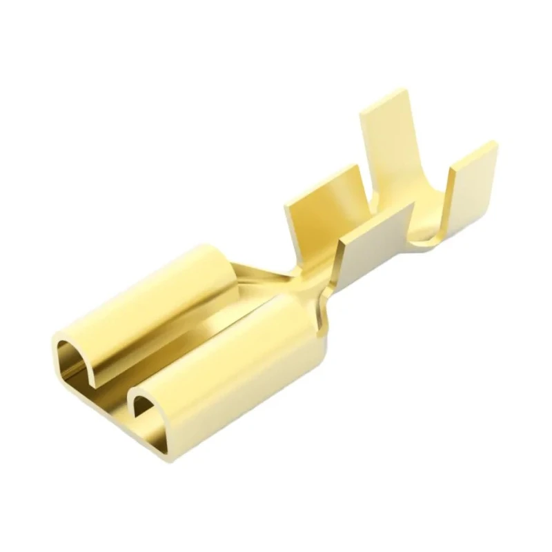 TE Connectivity FASTIN-FASTON .250 Yellow Uninsulated Female Spade Connector Crimp 6.35 x 0.81 mm Tab Size 42282-1