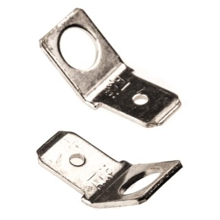 RS PRO FASTON 250 Black Uninsulated Male Spade Connector, Solder, 6.35 x 0.81 mm Tab Size 181948-2