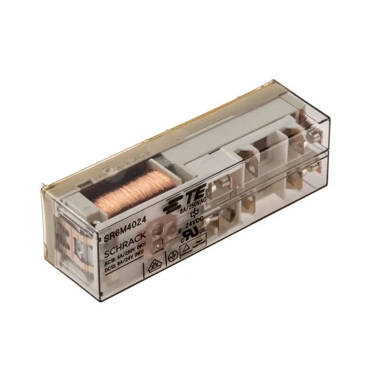 TE Connectivity PCB Force Guided Relay 24V DC Coil Voltage 4-Pole SR6M4024